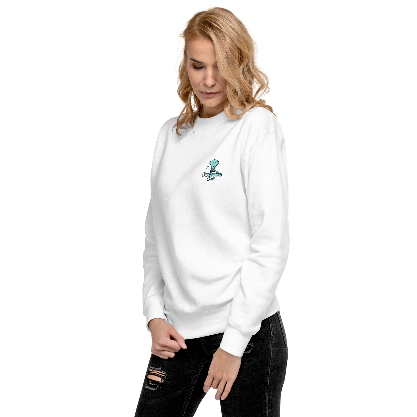 Par Dreams Golf Print Logo Premium Women's Crew Sweater