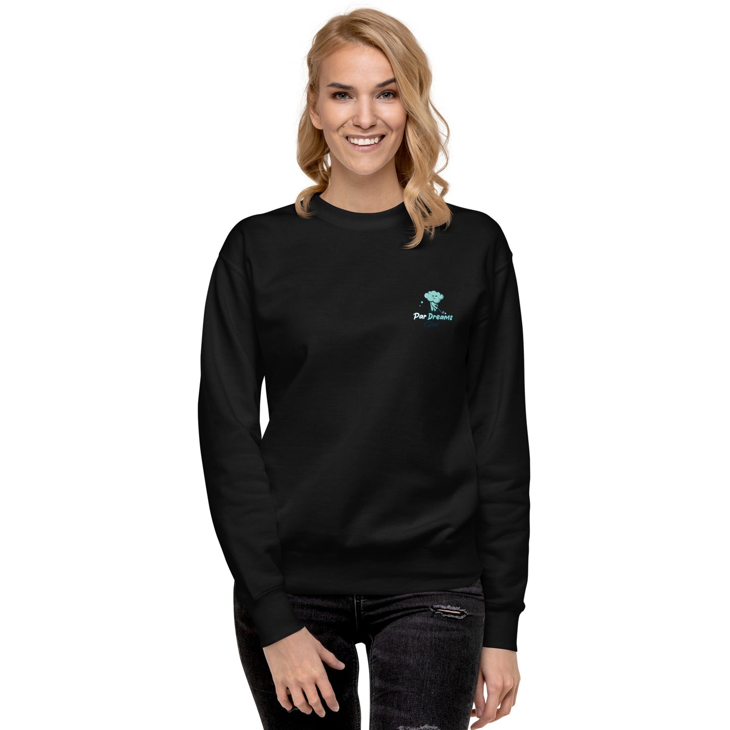 Par Dreams Golf Print Logo Premium Women's Crew Sweater