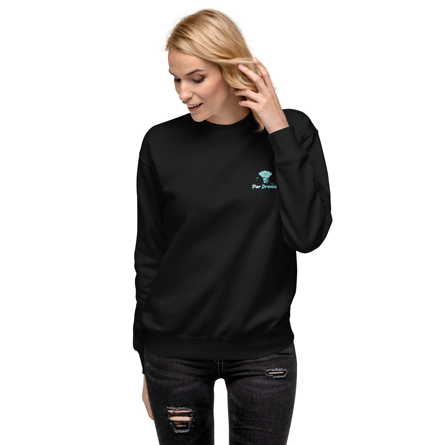 Par Dreams Golf Print Logo Premium Women's Crew Sweater