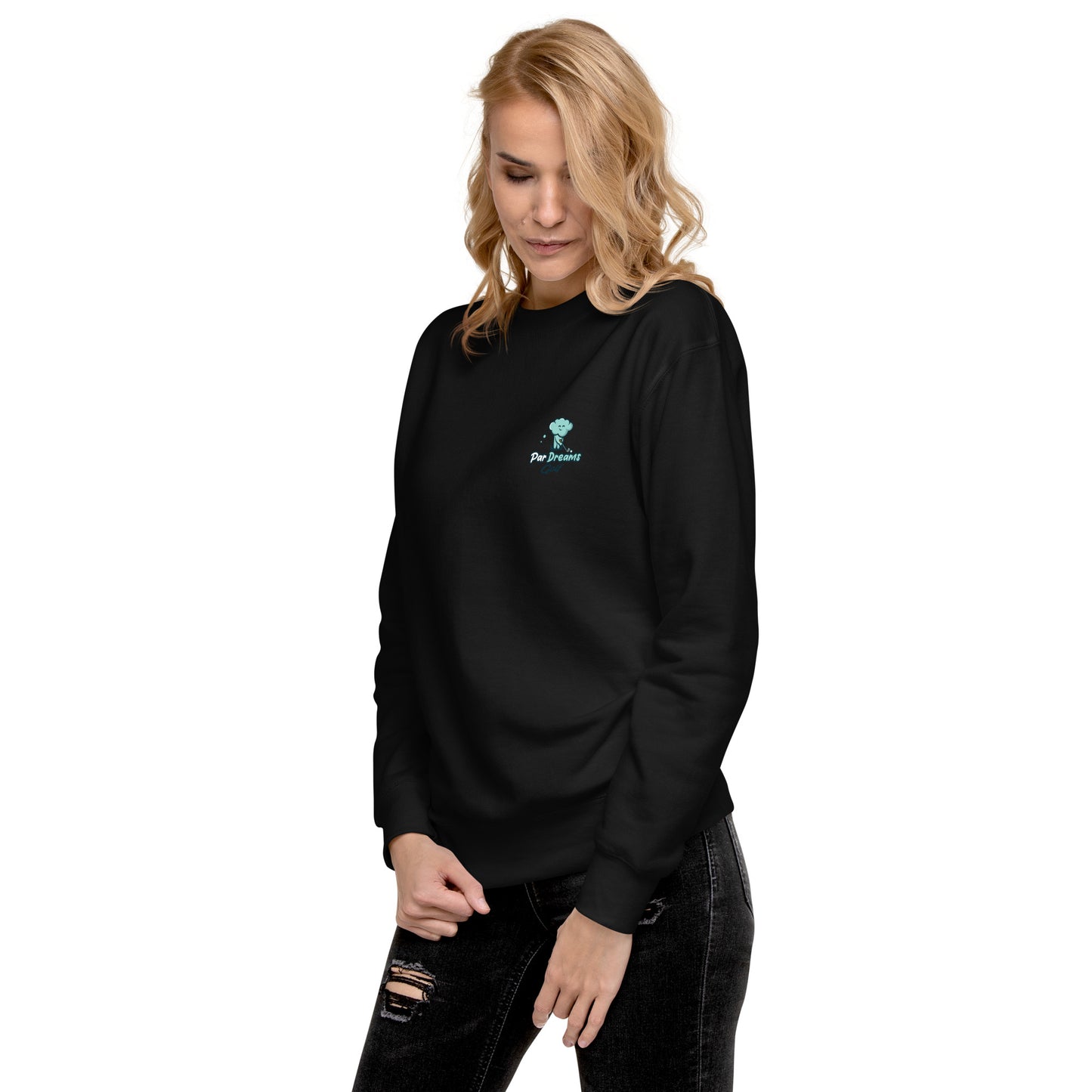 Par Dreams Golf Print Logo Premium Women's Crew Sweater