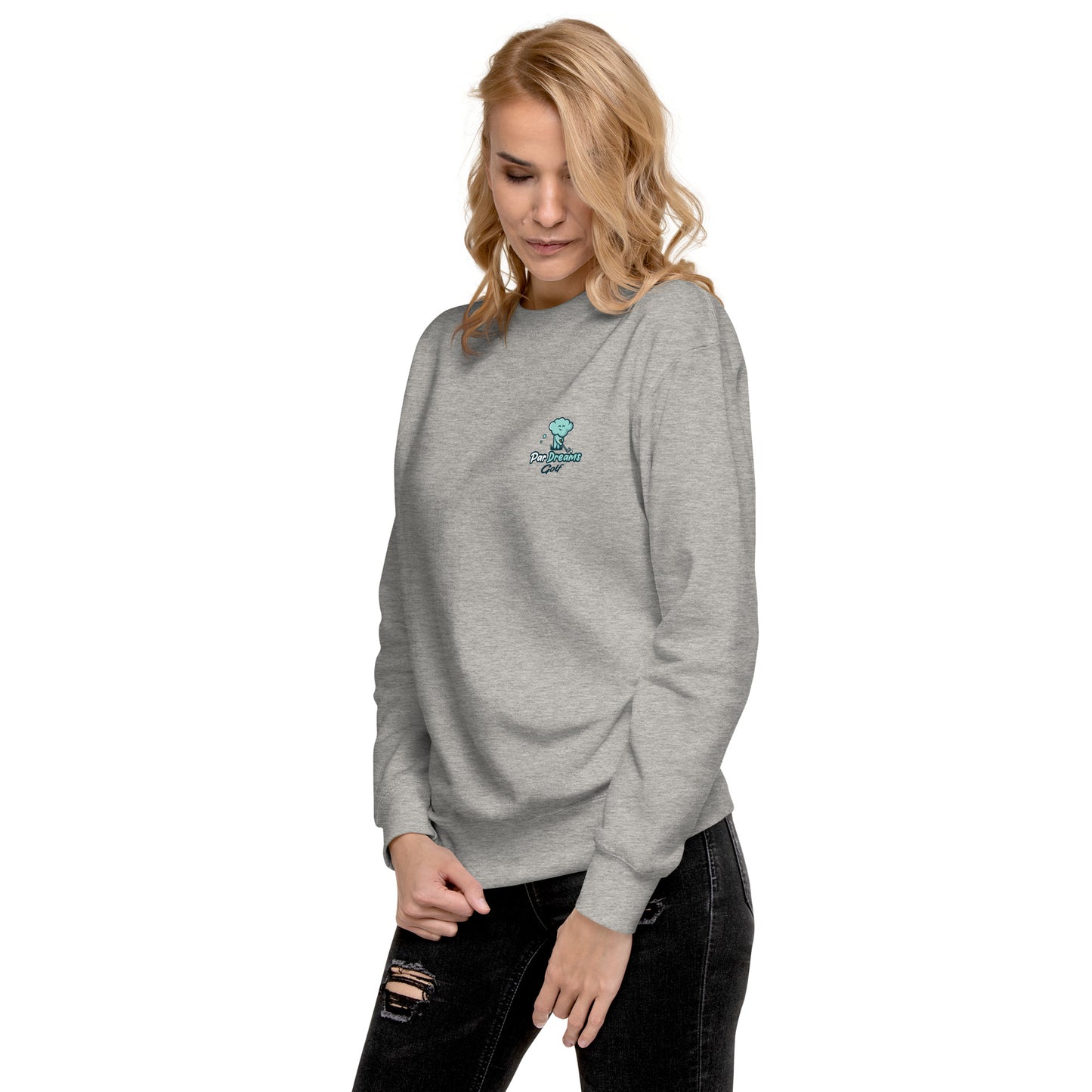 Par Dreams Golf Print Logo Premium Women's Crew Sweater