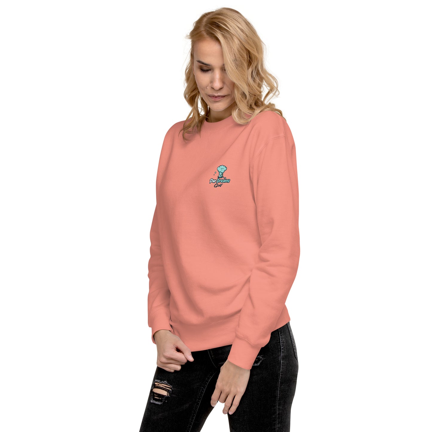 Par Dreams Golf Print Logo Premium Women's Crew Sweater