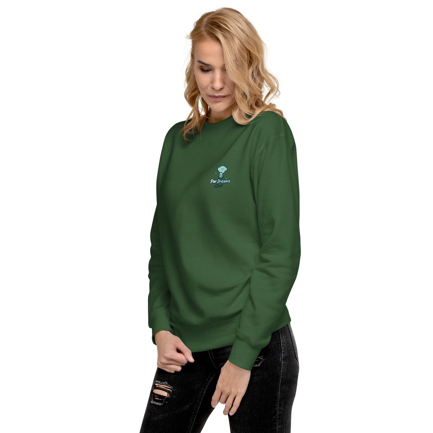 Par Dreams Golf Print Logo Premium Women's Crew Sweater