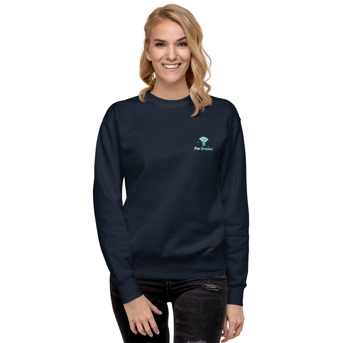 Par Dreams Golf Print Logo Premium Women's Crew Sweater