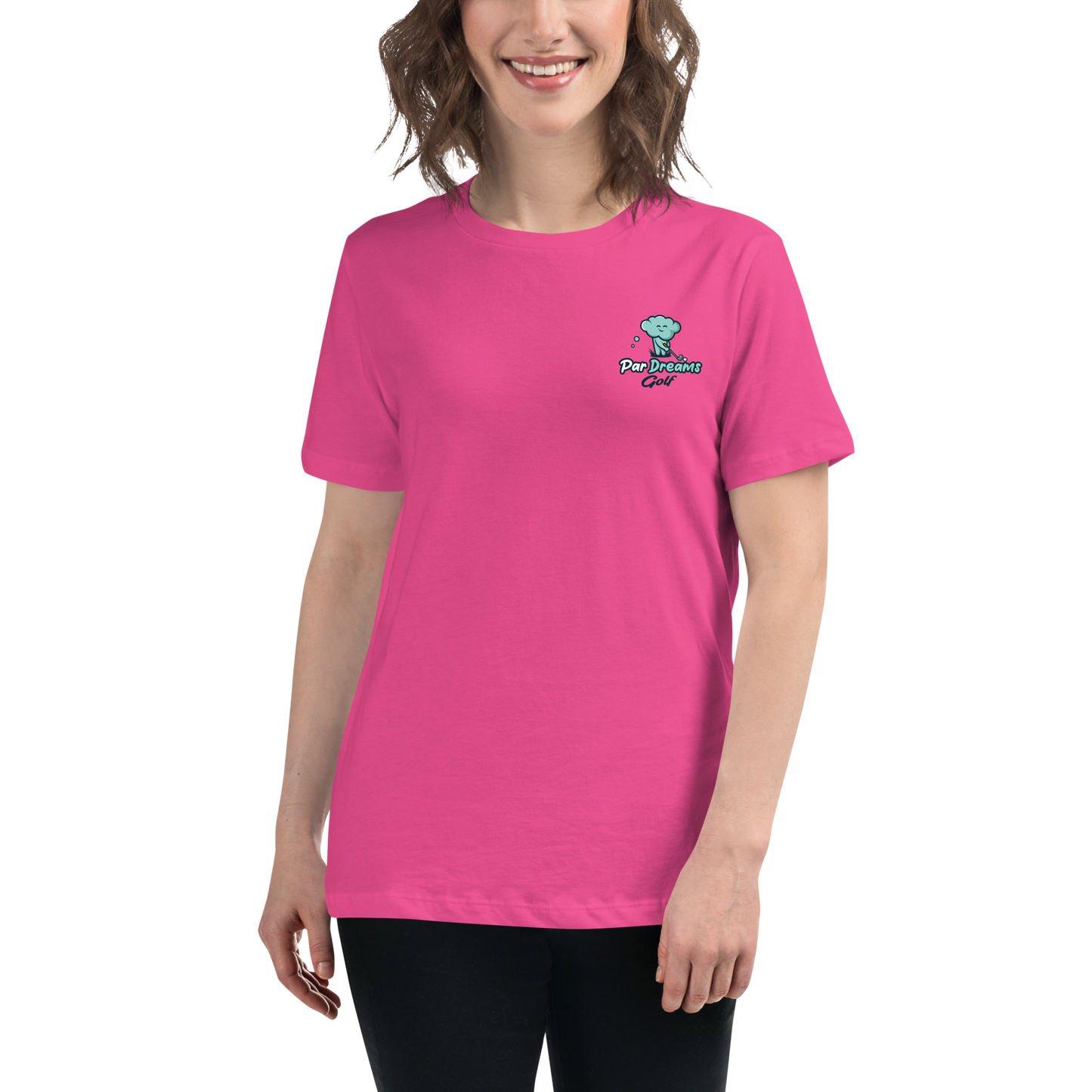 Par Dreams Golf Logo Print Women's Relaxed T-Shirt