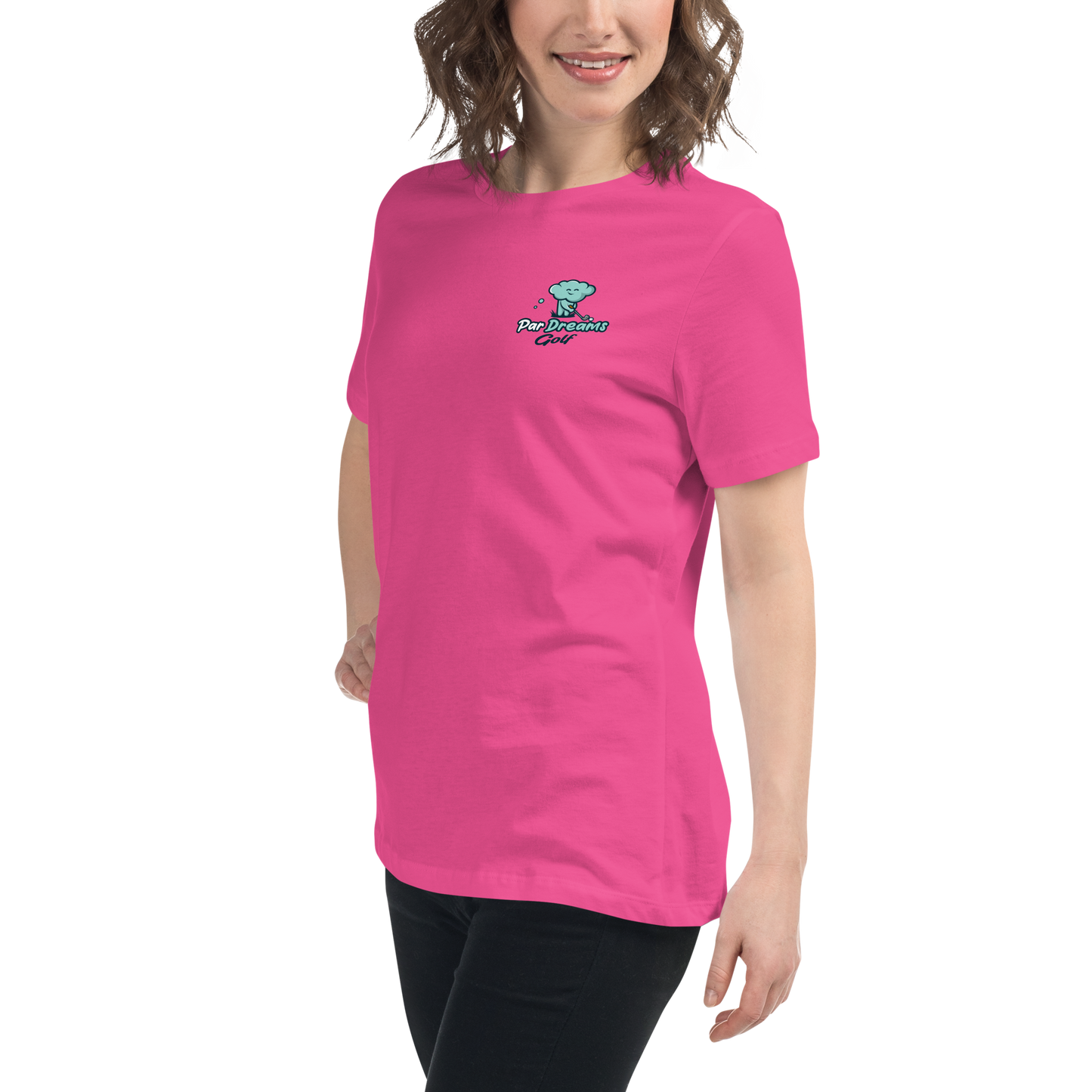 Par Dreams Golf Logo Print Women's Relaxed T-Shirt
