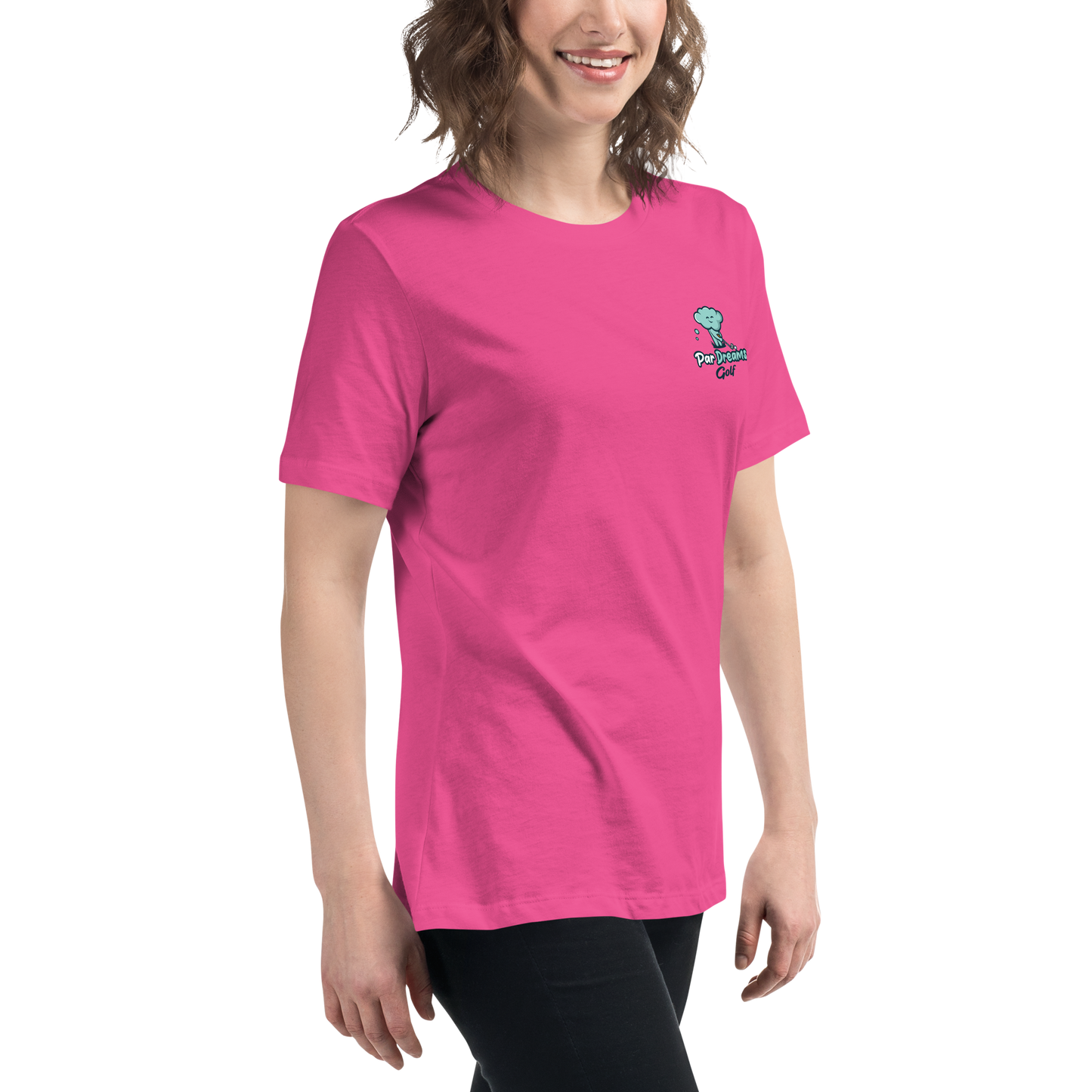 Par Dreams Golf Logo Print Women's Relaxed T-Shirt