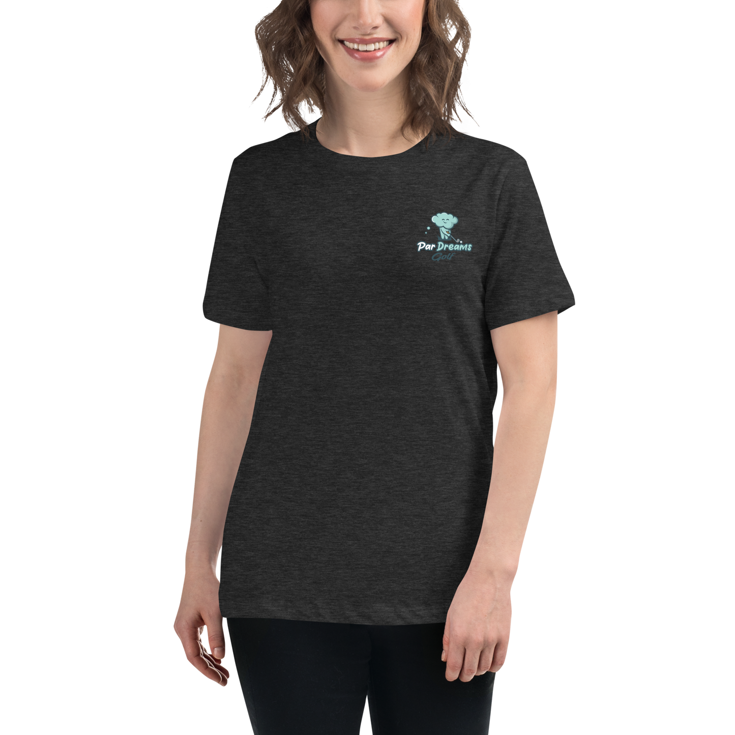 Par Dreams Golf Logo Print Women's Relaxed T-Shirt