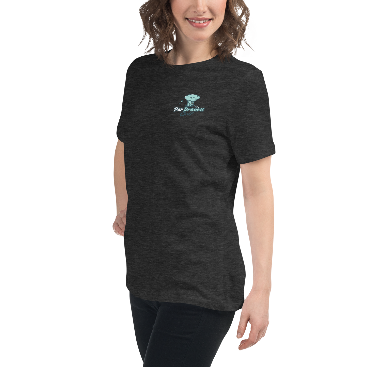 Par Dreams Golf Logo Print Women's Relaxed T-Shirt