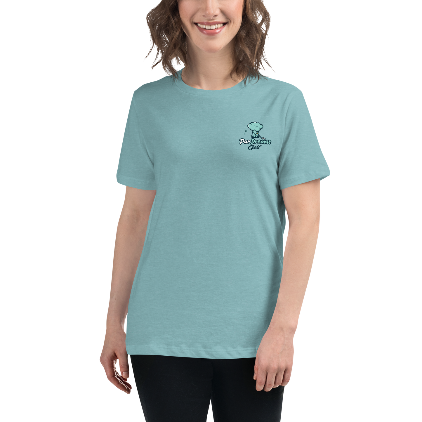 Par Dreams Golf Logo Print Women's Relaxed T-Shirt
