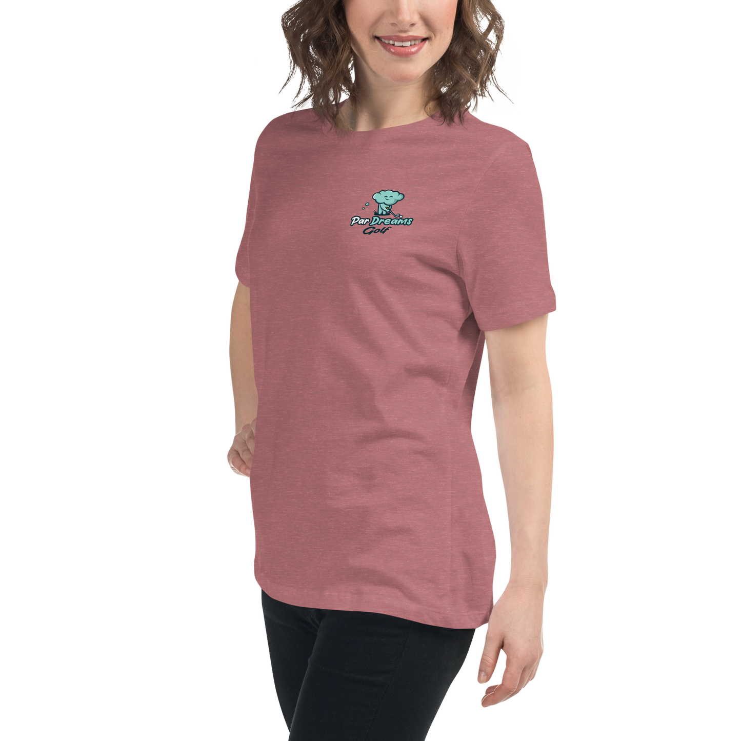 Par Dreams Golf Logo Print Women's Relaxed T-Shirt