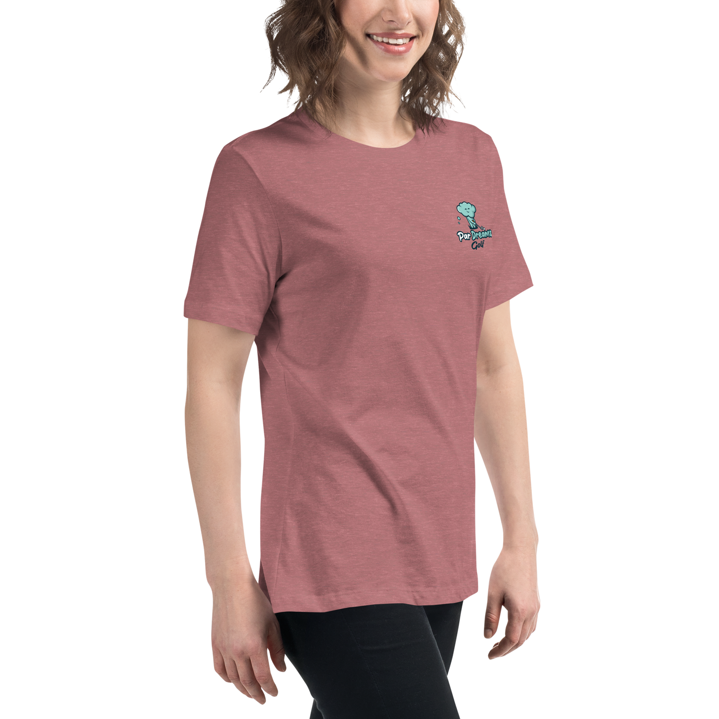 Par Dreams Golf Logo Print Women's Relaxed T-Shirt