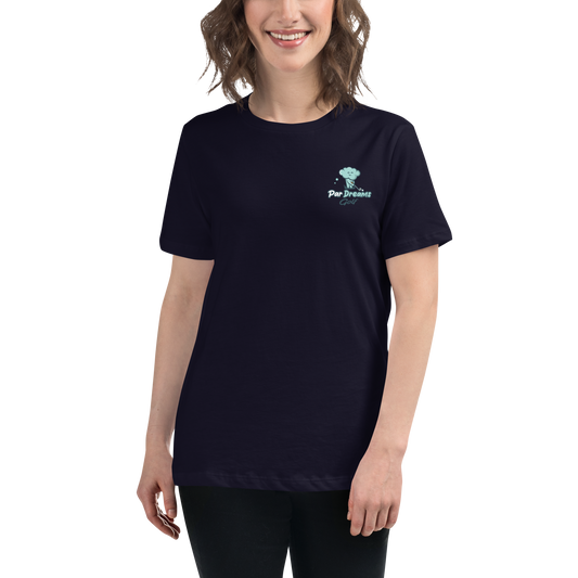 Par Dreams Golf Logo Print Women's Relaxed T-Shirt