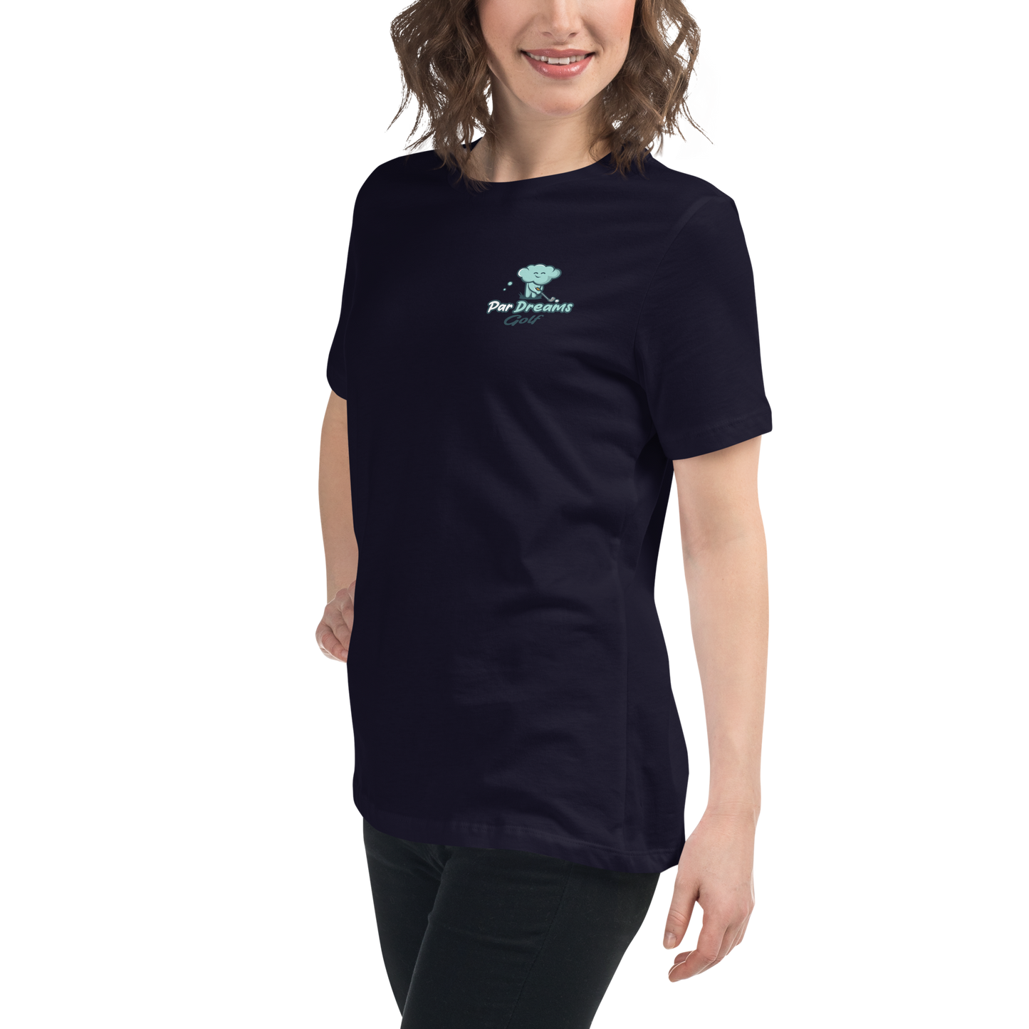 Par Dreams Golf Logo Print Women's Relaxed T-Shirt