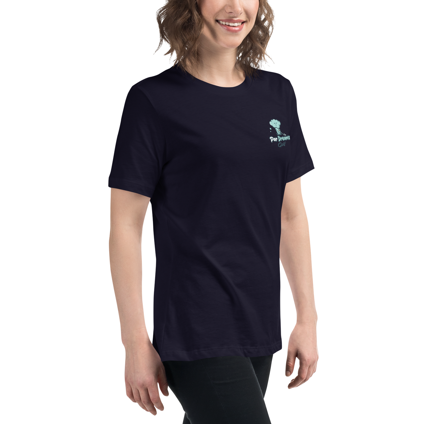 Par Dreams Golf Logo Print Women's Relaxed T-Shirt