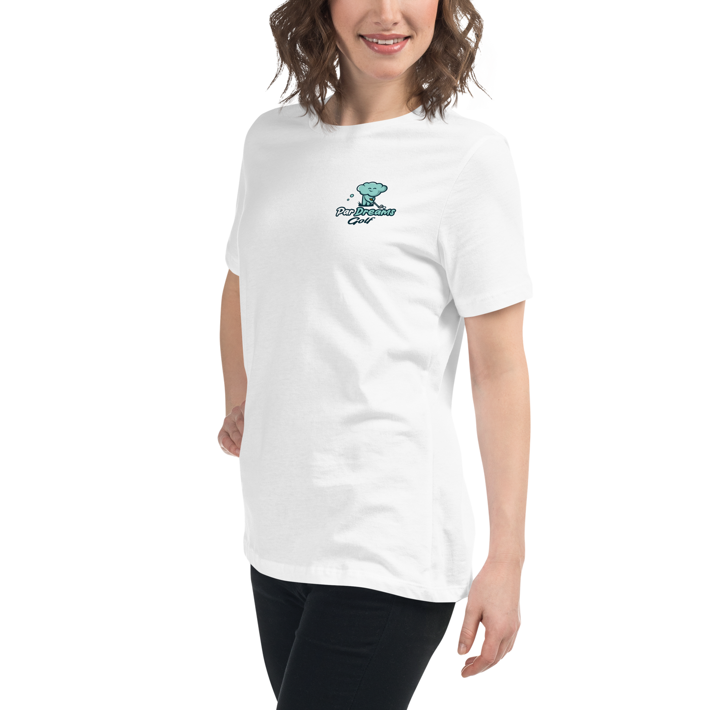Par Dreams Golf Logo Print Women's Relaxed T-Shirt